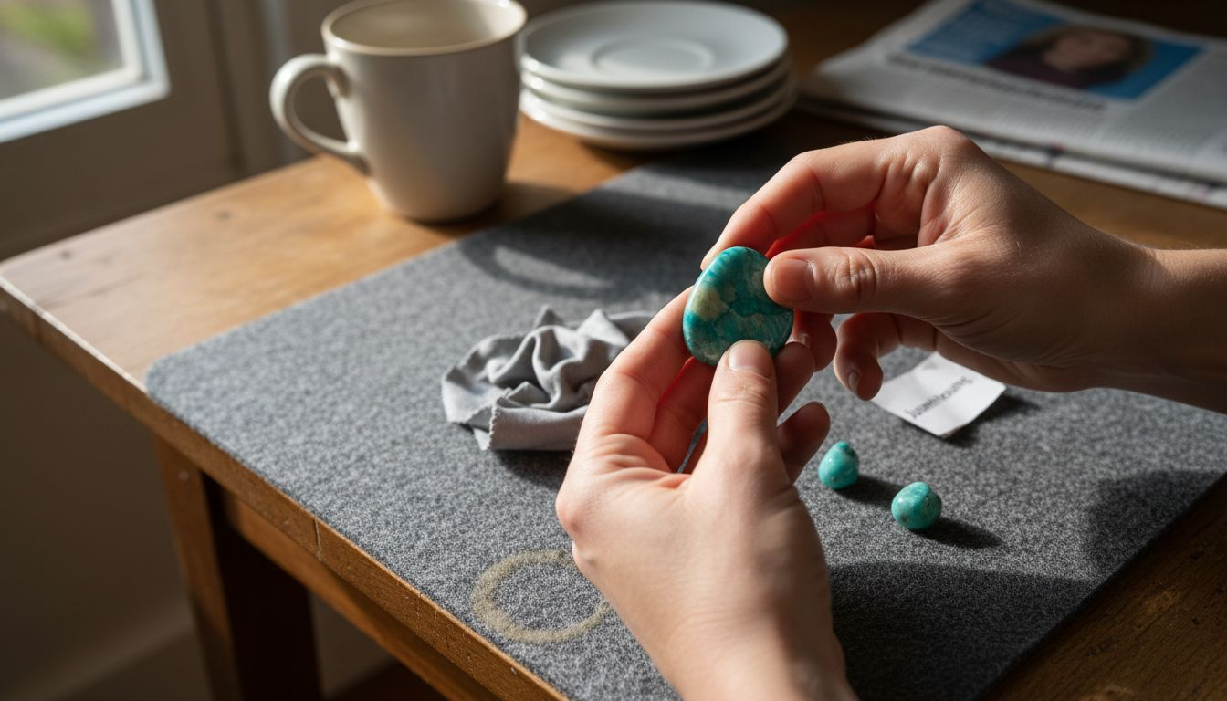 Mooi gepolijste amazoniet hanger om vast te houden