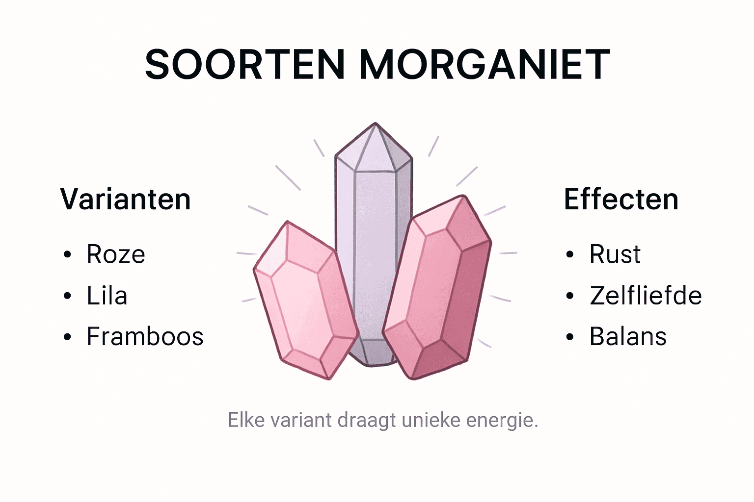 Infographic: verschillende soorten morganiet en hun werking in één oogopslag