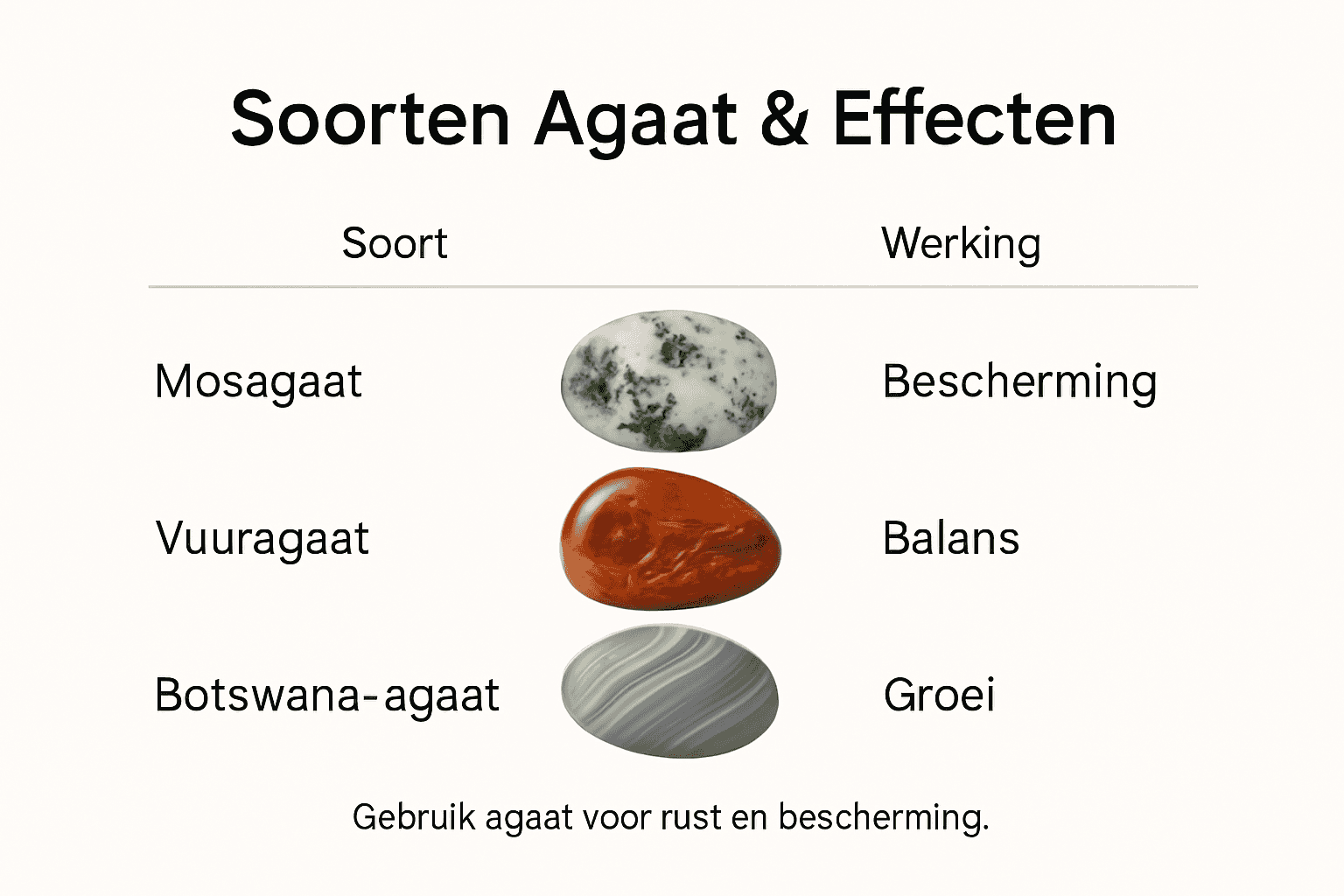Overzicht: verschillende soorten agaat en hun werking