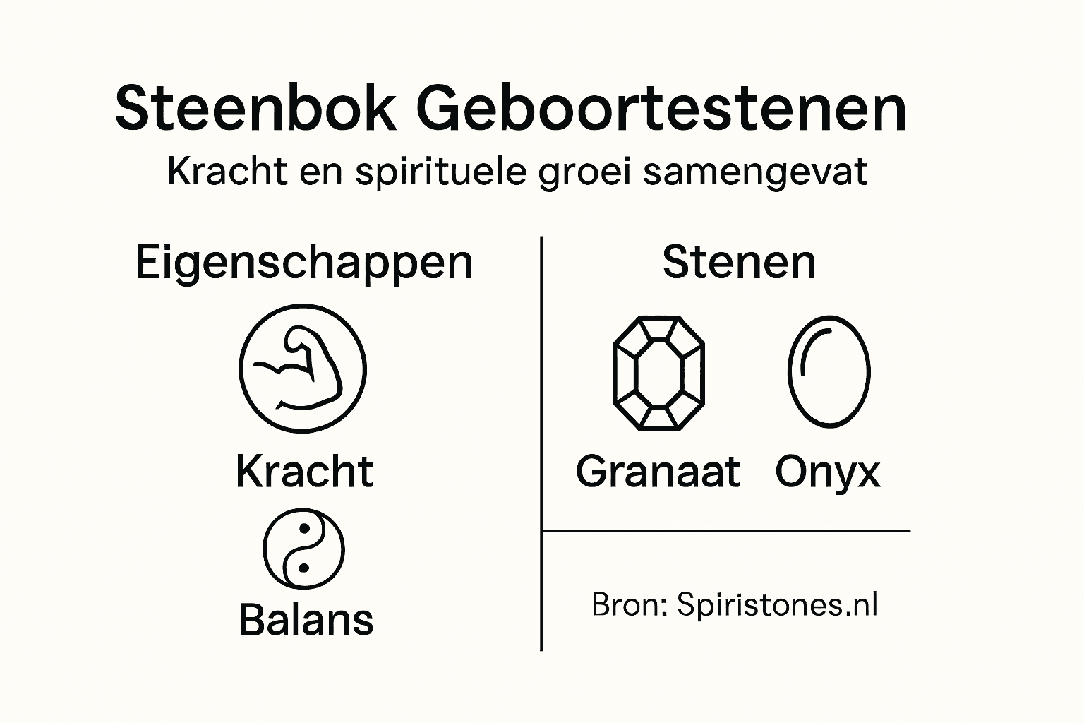 Infographic: de kenmerken van de geboortesteen van de Steenbok