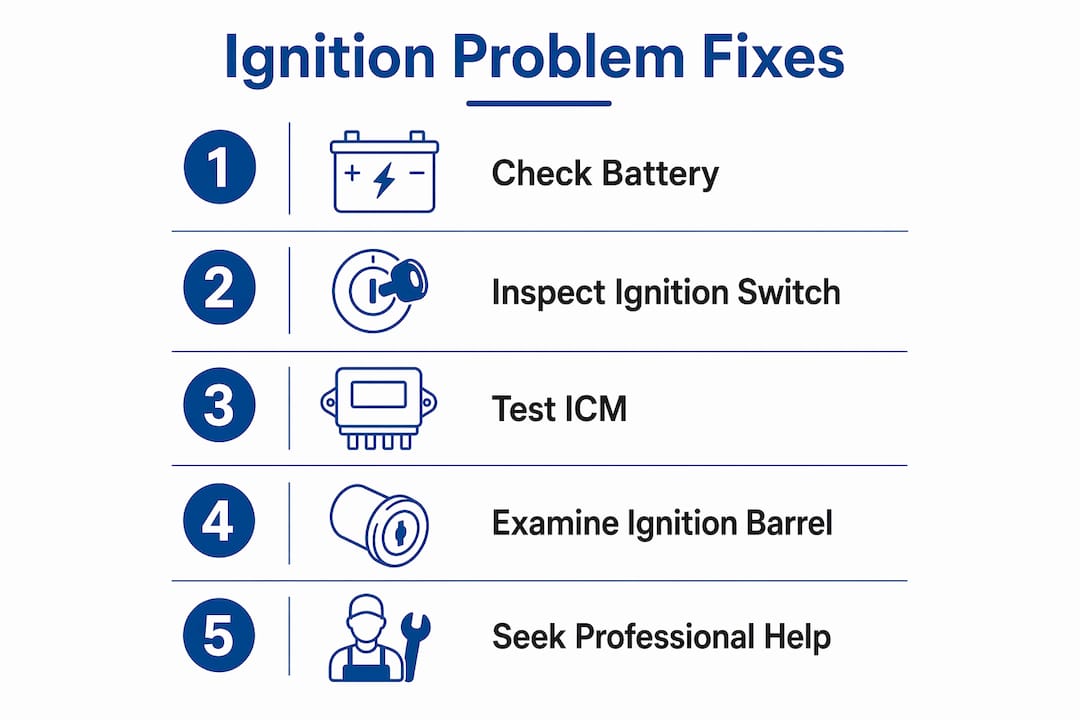 Infographic outlining ignition system diagnosis steps