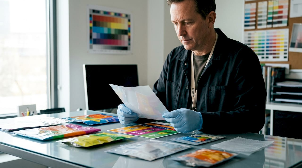 Various printed flexible packaging substrate samples