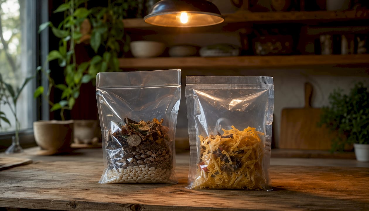 Comparison of ultrasonic and heat sealed pouches