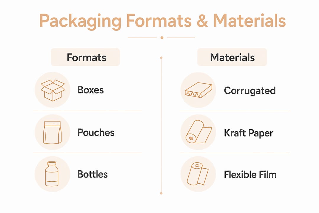 Infographic comparing packaging formats and materials