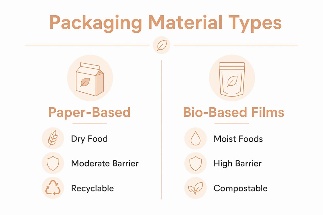 Infographic comparing eco-friendly packaging materials