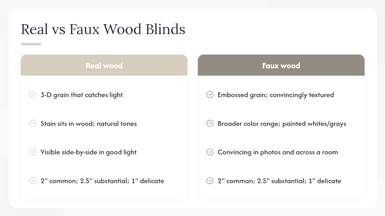 Do real wood blinds still look better, or has faux wood caught up? — overview diagram