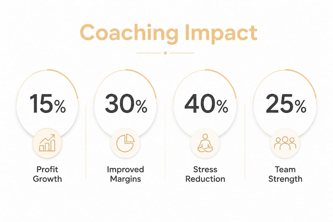 Infographic showing coaching results with percentages