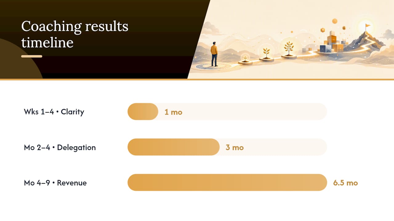 Timeline of business coaching results phases