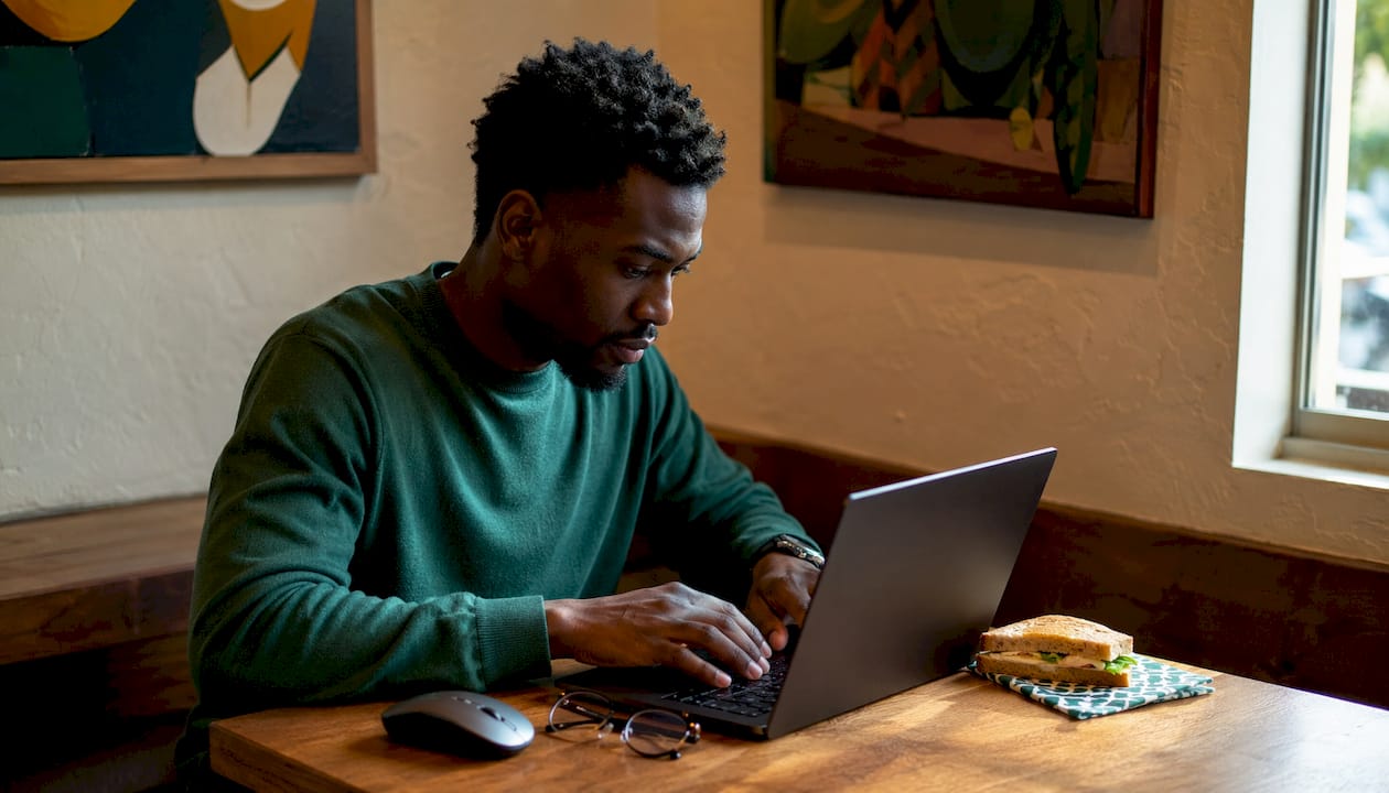 Programmer working on OneDrive file automation scripting