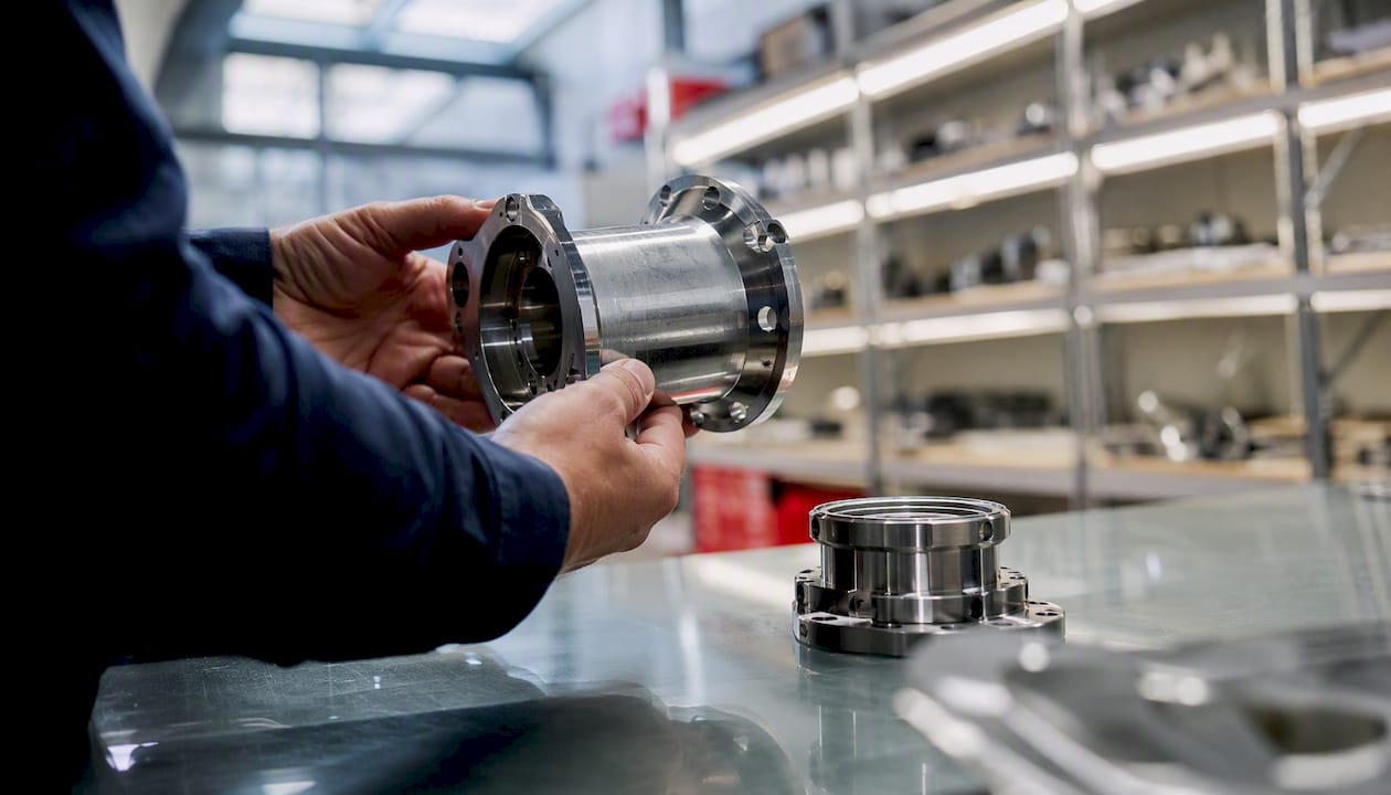Hands holding cryogenic structural metal samples