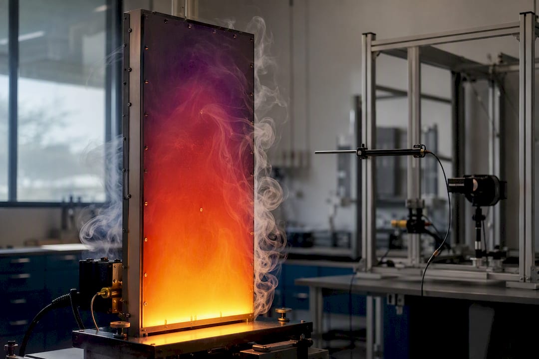 Heated metal plate with rising air currents