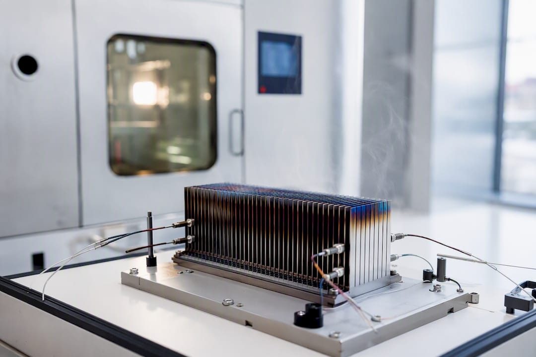 Heat sink fins on thermal test fixture