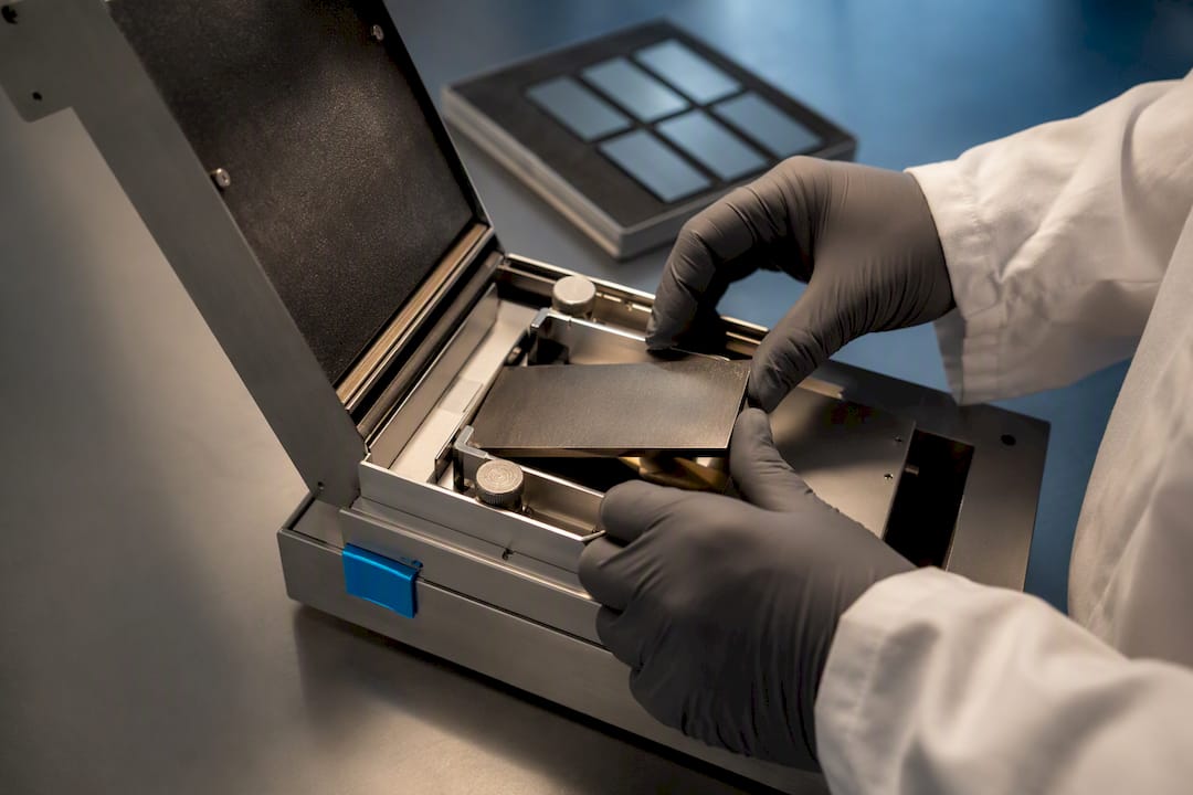 Engineer testing material properties at controlled temperature