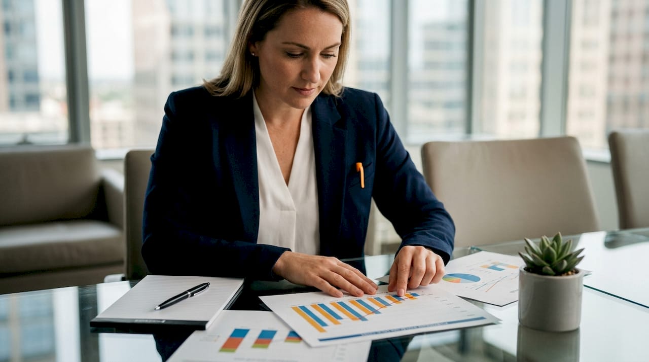 Hands pointing at yield on cost financial chart