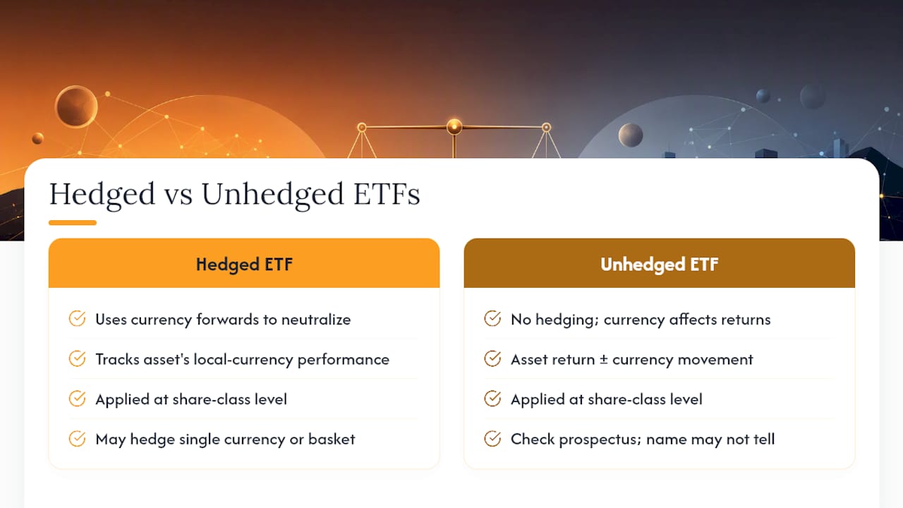Renditepfade von gehedgten und ungehedgten ETFs