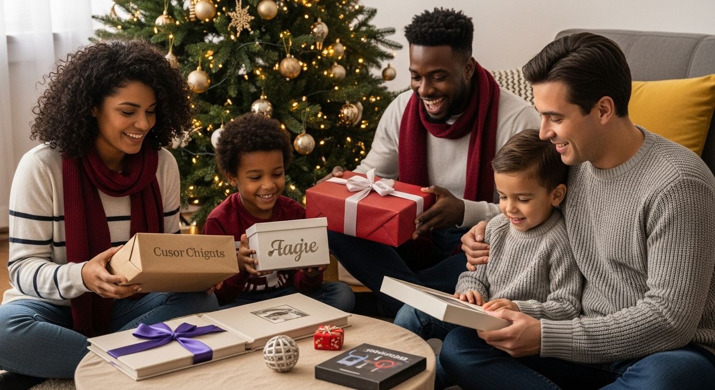 cadeau noël personnalisé, famille, échange de cadeaux
