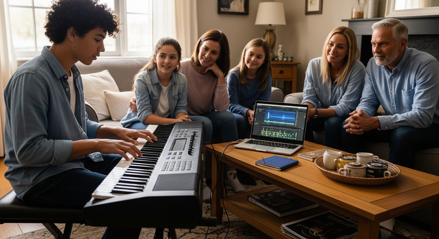 écoute chanson personnalisée, famille, émotion