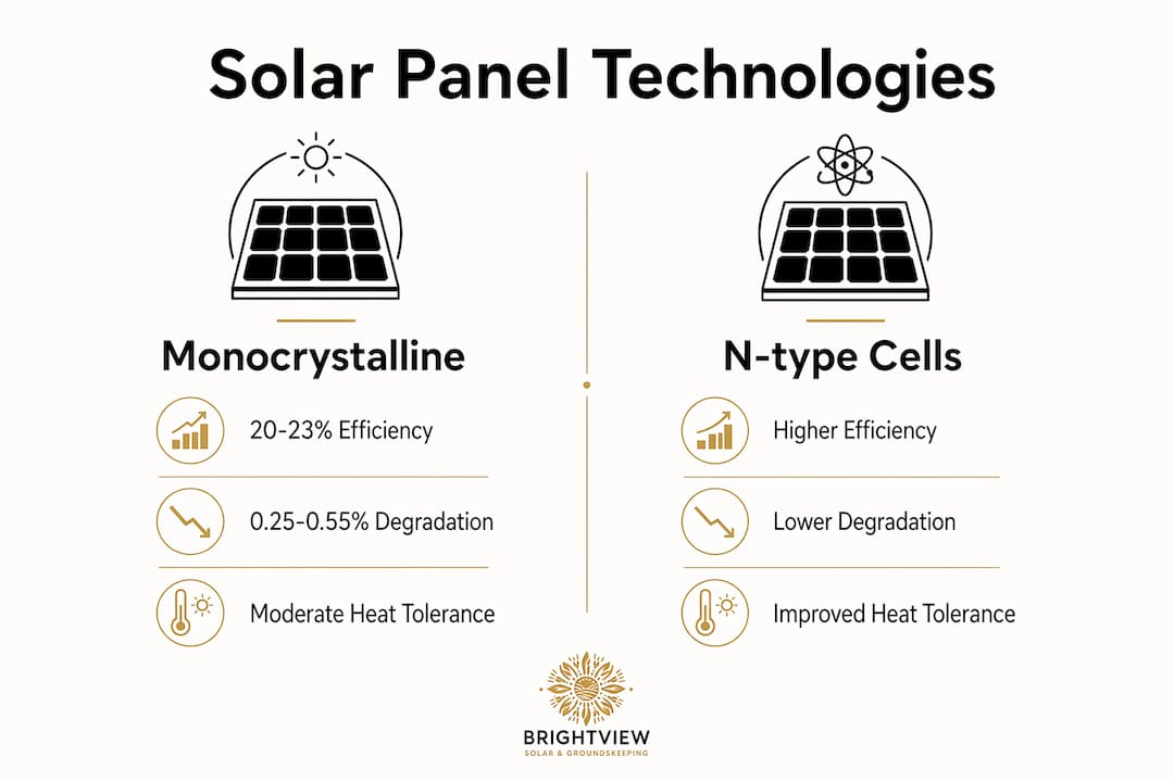 Infographic comparing monocrystalline and N-type solar panels