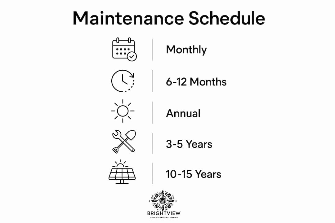 Infographic showing solar panel maintenance timeline