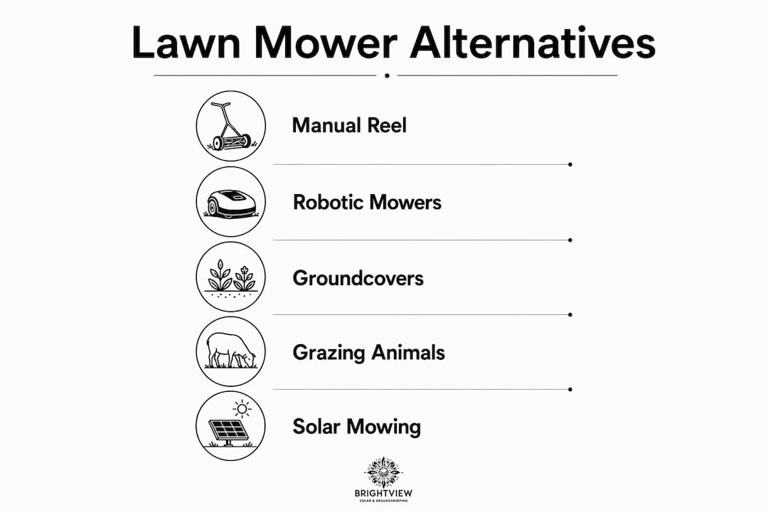Infographic listing lawn mower alternatives