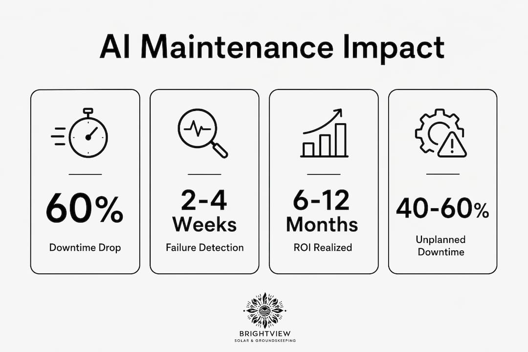 Infographic showing key AI maintenance statistics