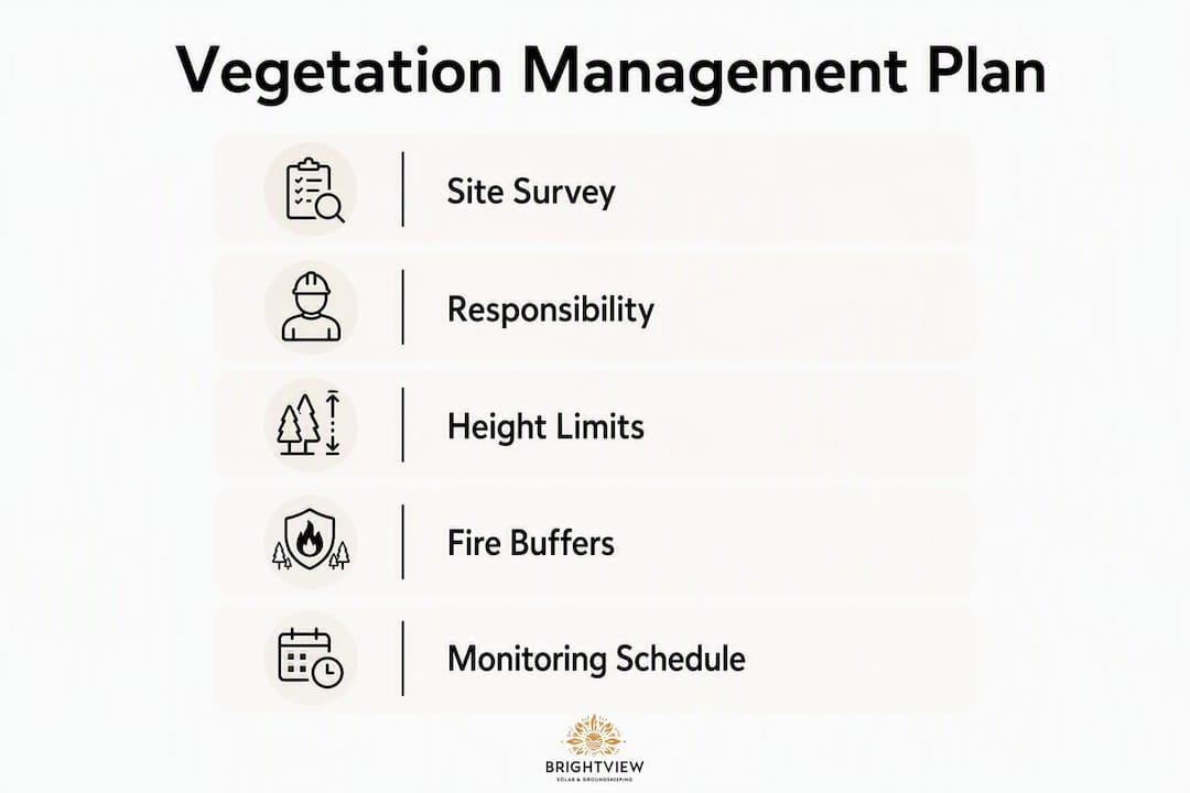 Infographic showing vegetation management plan steps