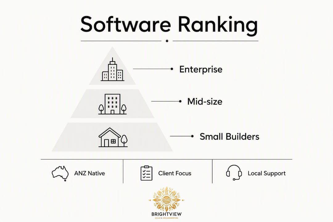 Infographic showing ranked contractor management software categories