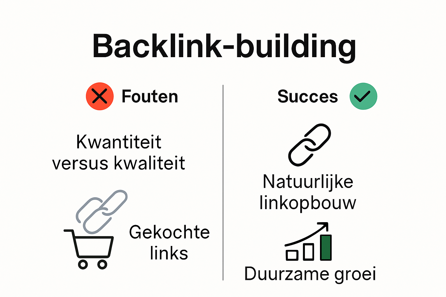 Infographic met do's en don'ts van backlinks op de Duitse markt