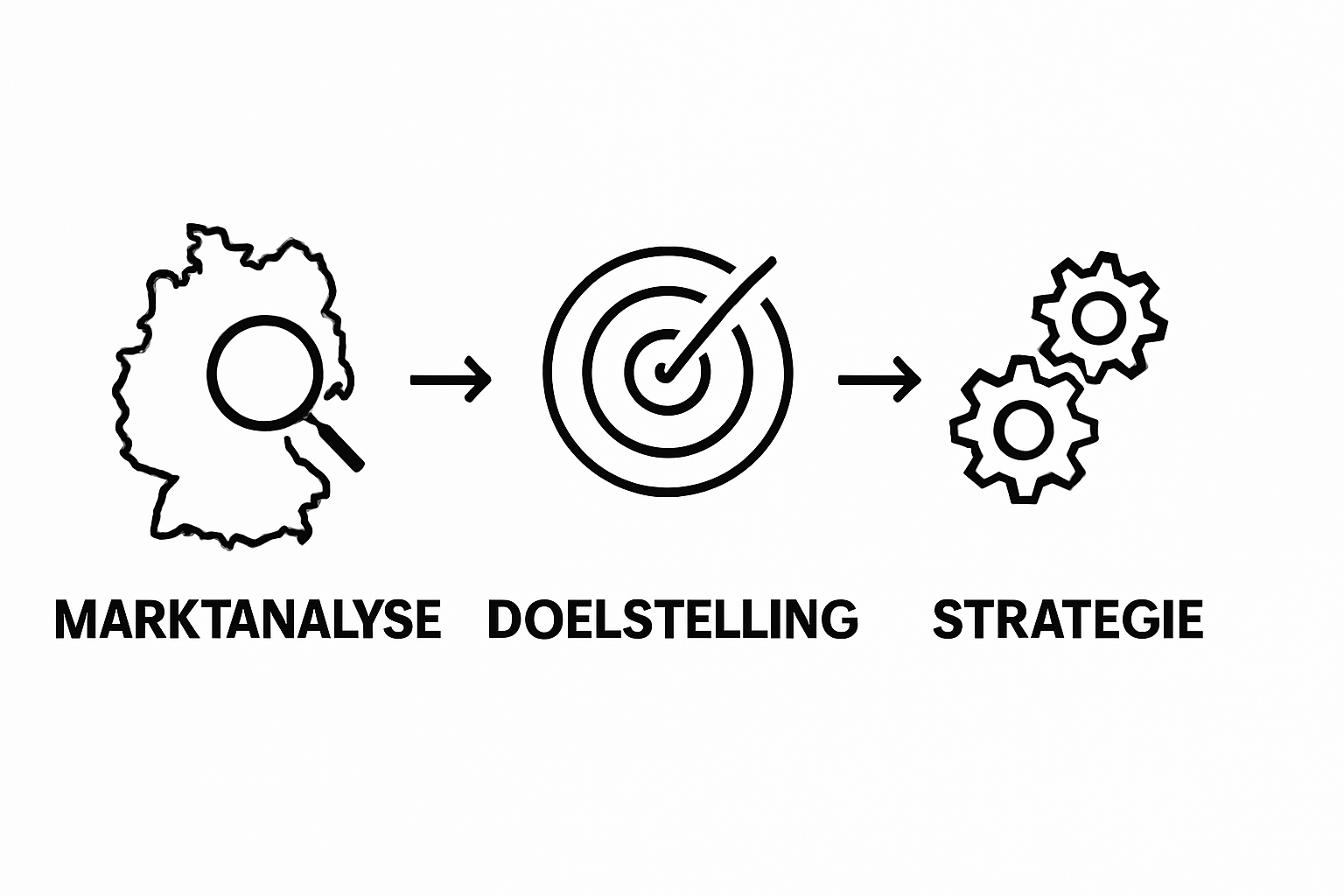Infographic of 3-step online marketing planning process for Germany