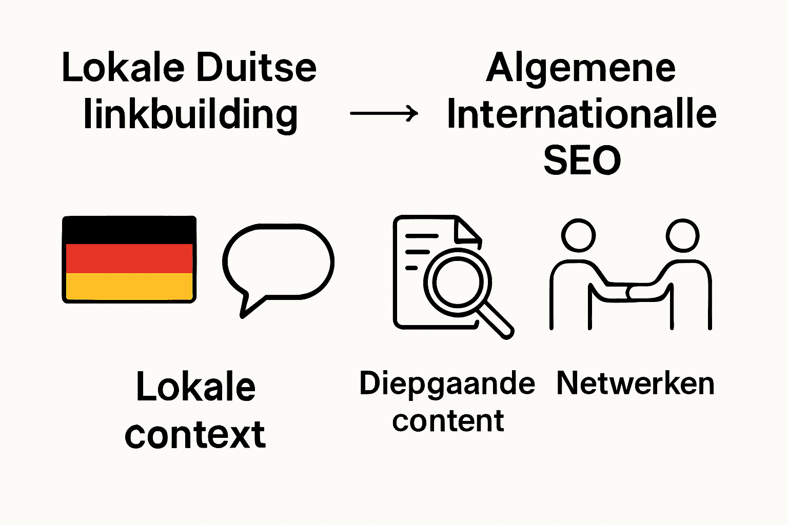 Vergelijking infographic lokale Duitse linkbuilding versus algemeen