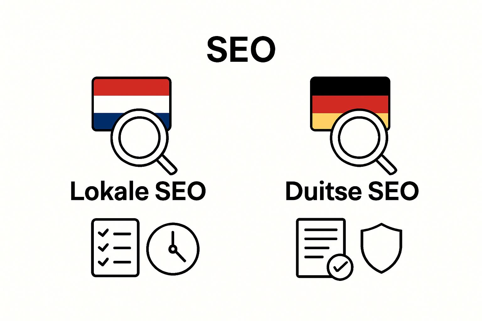 Vergelijkingsinfographic: Lokale SEO versus Duitse SEO