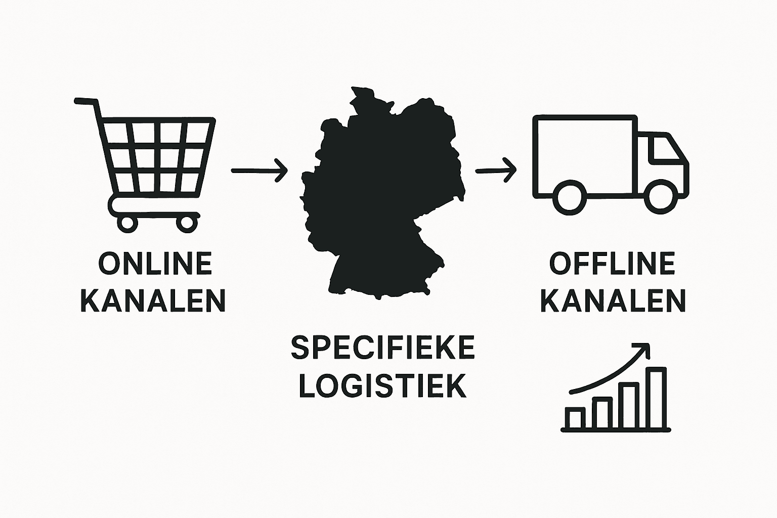 Deze infographic geeft een duidelijk overzicht van de logistieke processen voor Duitse verkoopkanalen.