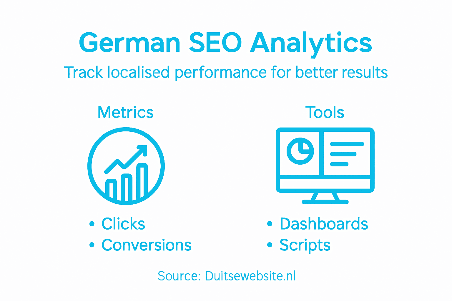Infographic showing German SEO analytics integration