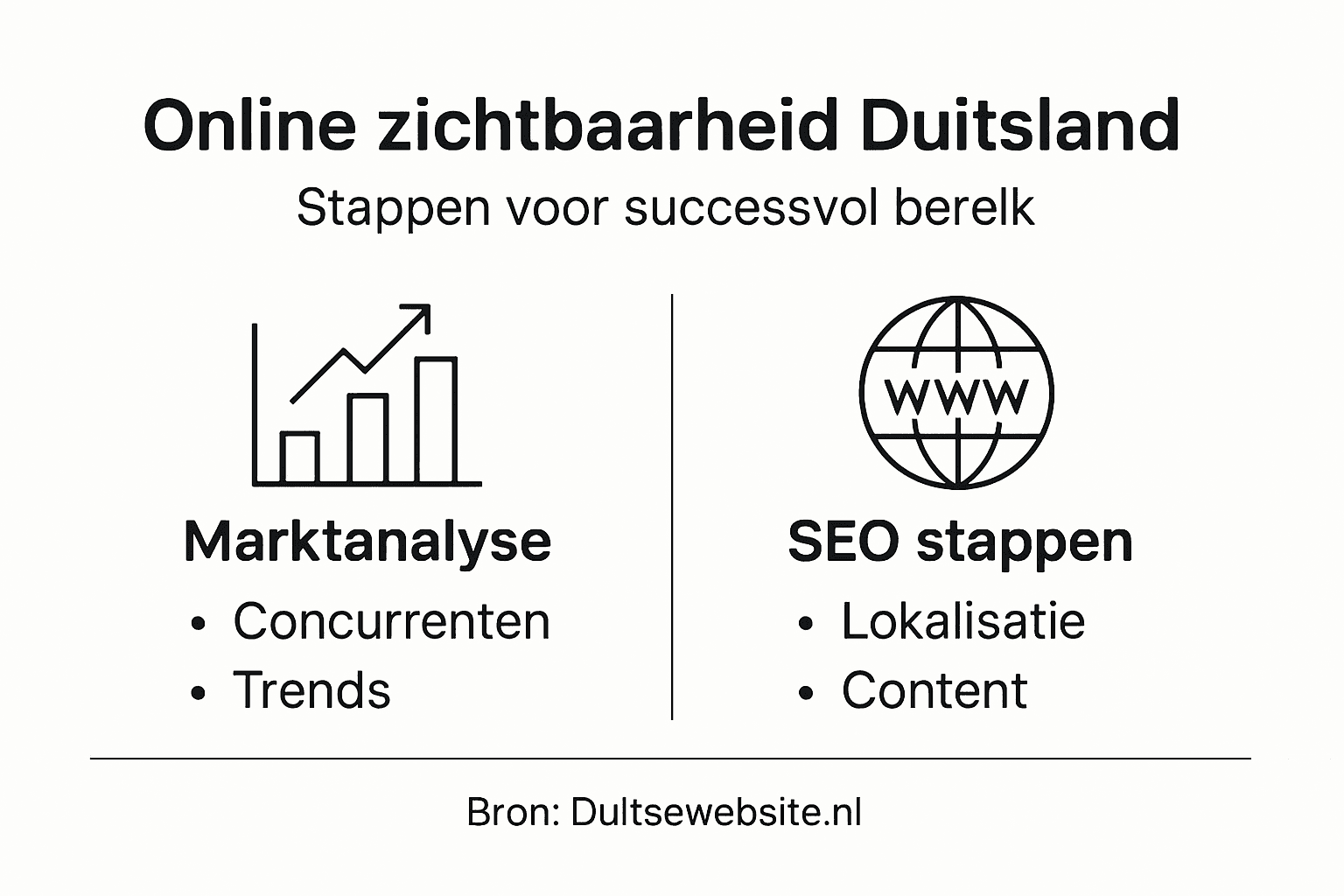 Infographic: stappenplan om je bedrijf in Duitsland beter zichtbaar te maken