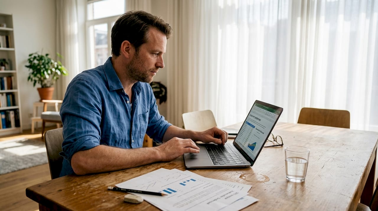 Man analyseert zoekwoorden van de concurrent