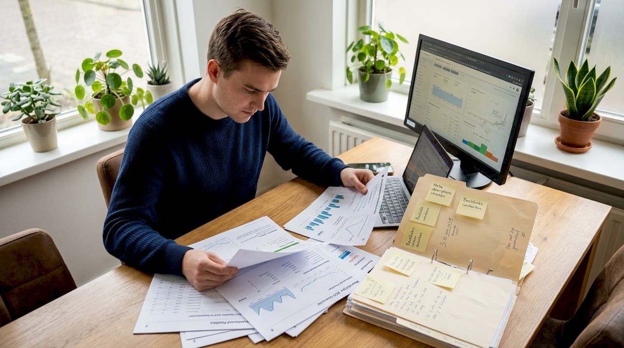 Een SEO-specialist analyseert de rapportages over lokale vindbaarheid.