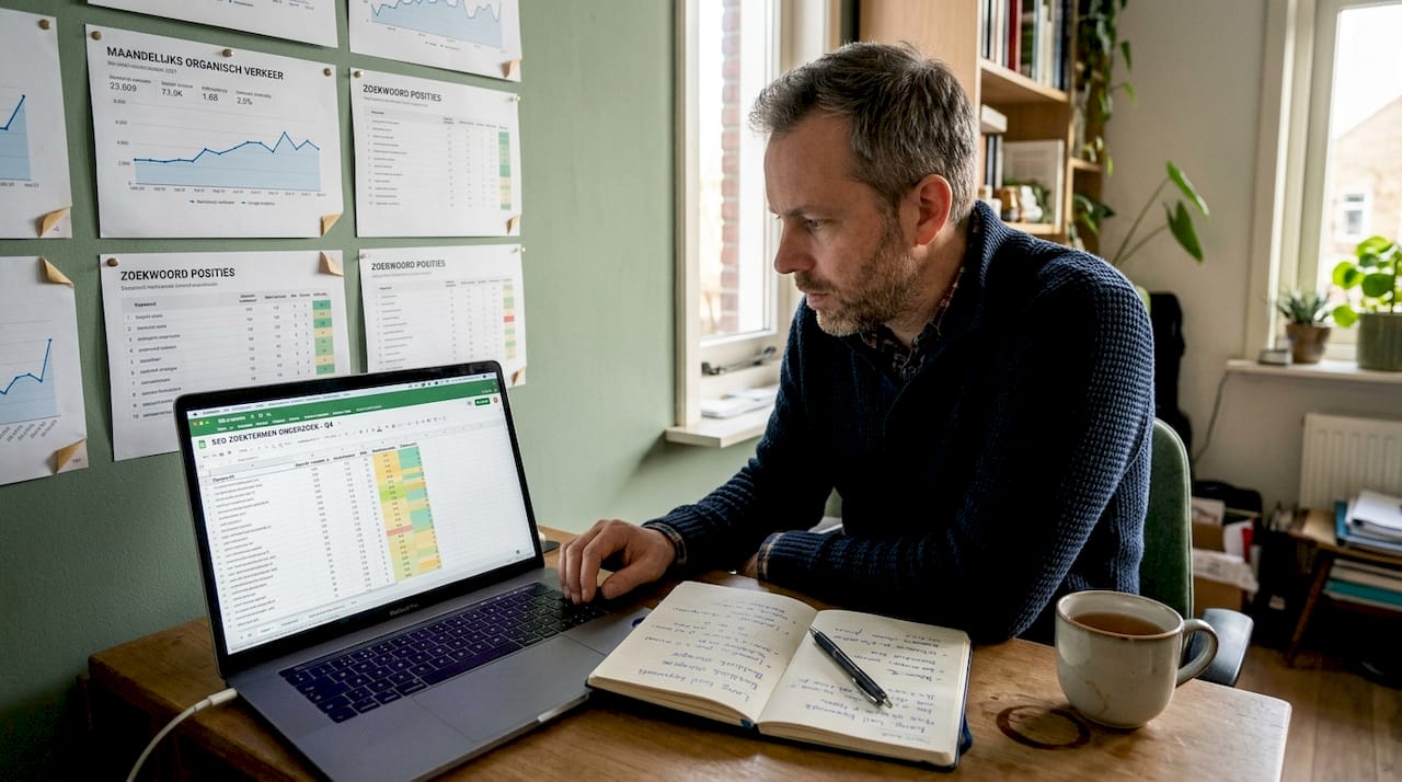 Man doet thuis onderzoek naar Duitse zoekwoorden