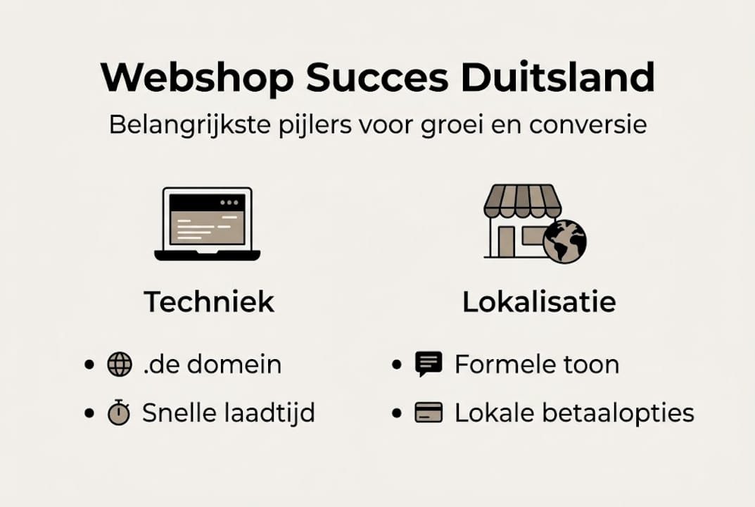 Infographic: de belangrijkste succesfactoren voor het optimaliseren van jouw webshop in Duitsland