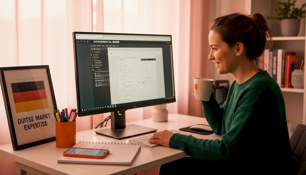 IT-expert werkt vanuit huis aan het verbeteren van de website