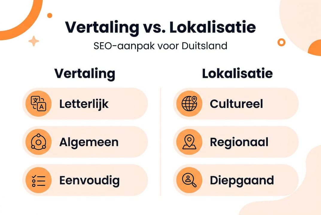 Infographic maakt duidelijk wat het verschil is tussen vertalen en lokaliseren van SEO