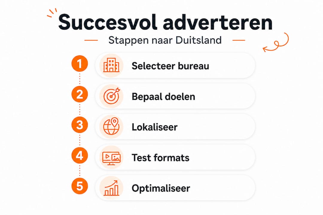 Infographic: zo zet je stap voor stap succesvolle online advertenties op in Duitsland