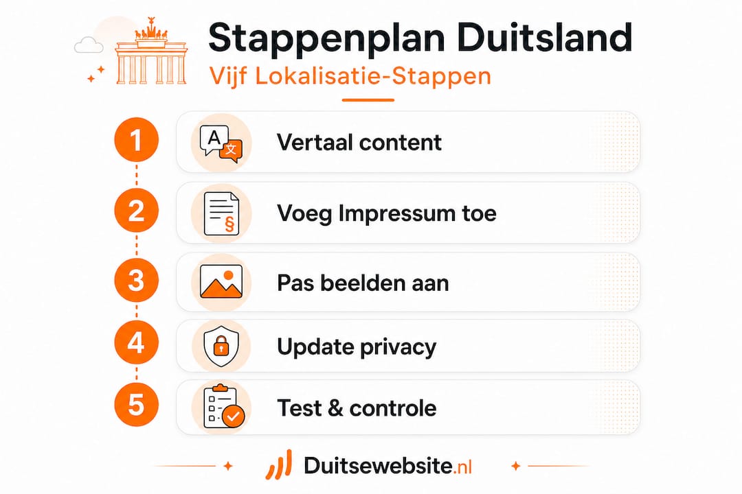 Infographic: stappenplan voor het succesvol lokaliseren naar de Duitse markt