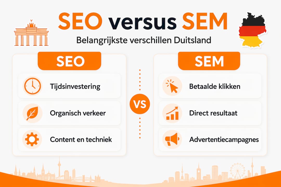 Infographic: Wat is het verschil tussen SEO en SEM in Duitsland?