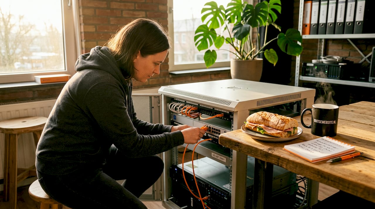 De systeembeheerder is bezig met het herstellen van de serververbinding.