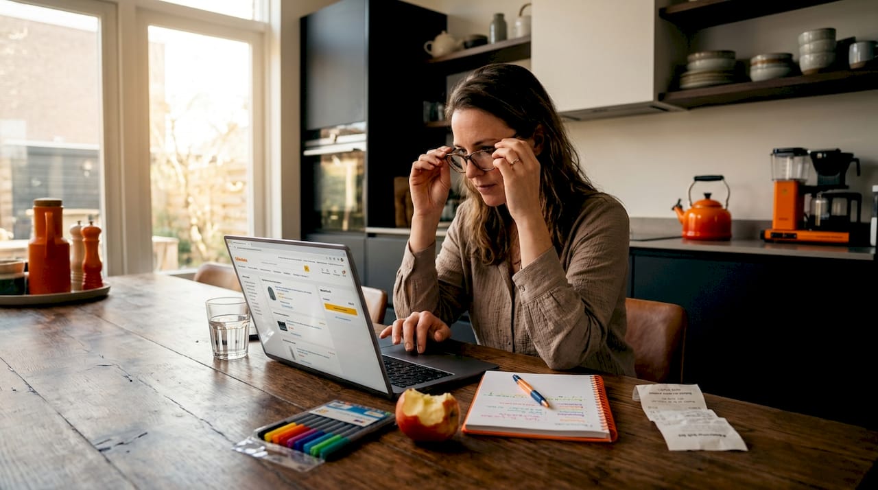 Klant bekijkt het afrekenproces bij een Duitse webwinkel