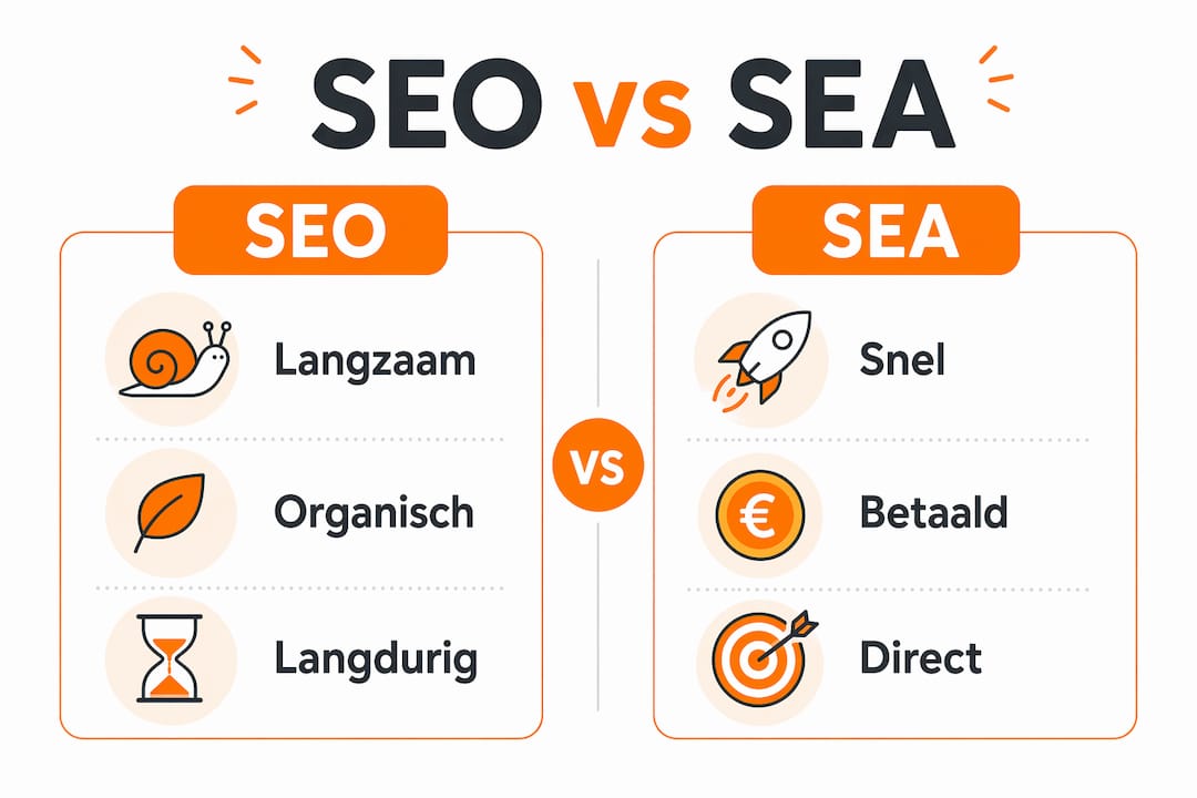 Infographic: de belangrijkste verschillen tussen SEO en SEA op een rij