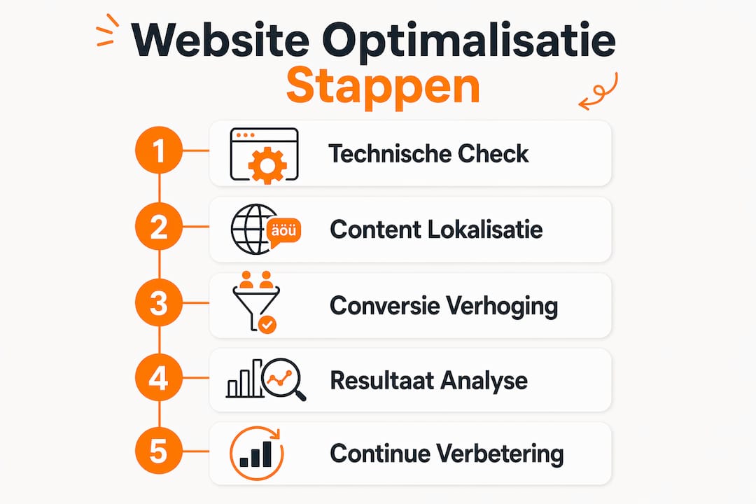 Infographic: Stapsgewijze aanpak voor het optimaliseren van je website voor de Duitse markt