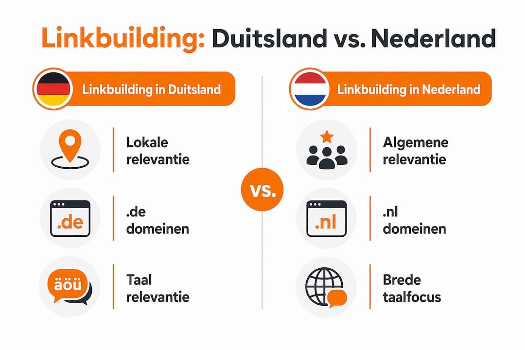 Infographic: de belangrijkste verschillen in linkbuilding tussen Duitsland en Nederland op een rij