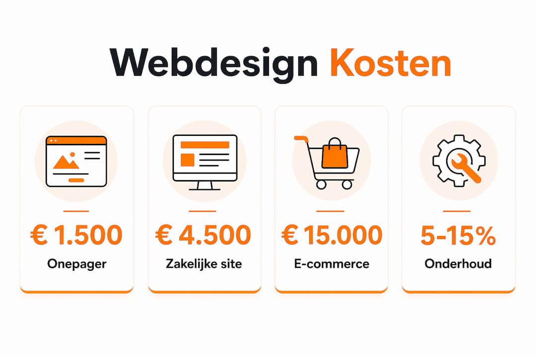 Overzicht van de verschillende webdesign prijsklassen in Duitsland, helder weergegeven in een infographic.