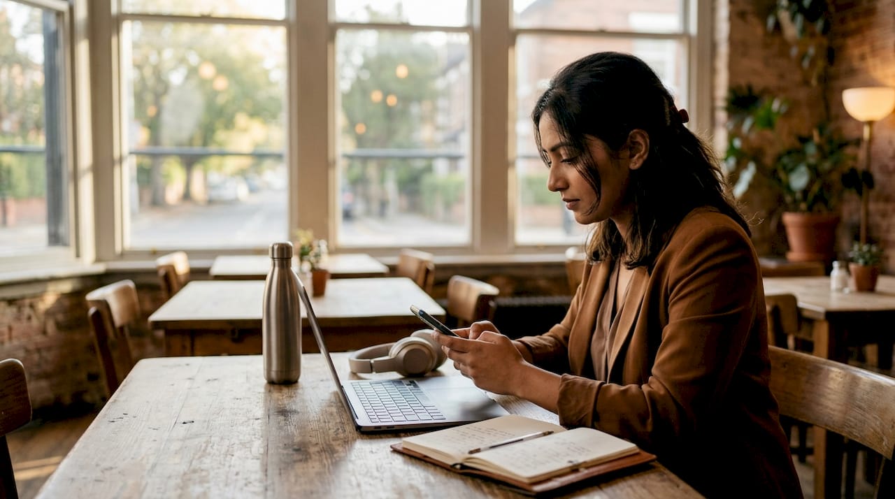 Professionista che gestisce le note spese tramite strumenti digitali